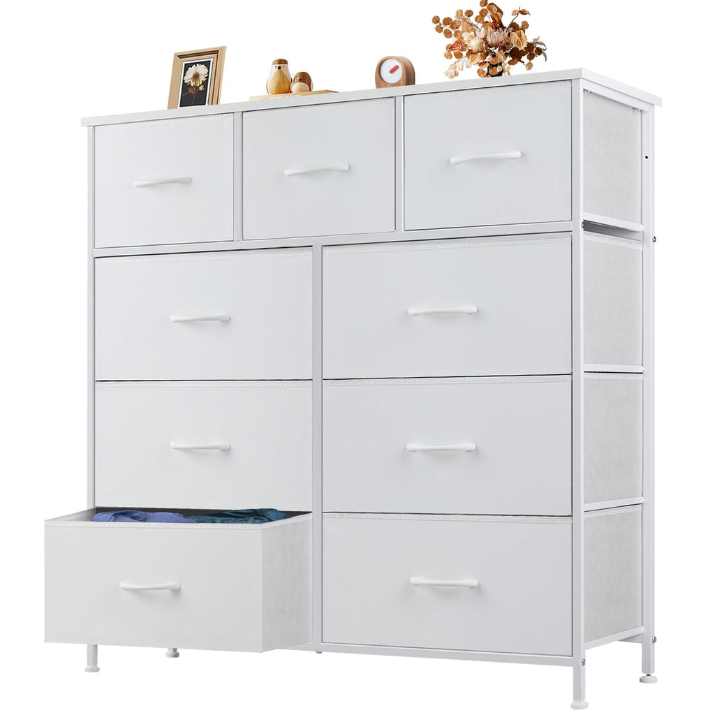 OLIXIS 9 Drawers Storage Organizers Units, Closet Organizers and Storage for Clothes, Fabric Storage Drawer for Living Room, Chest of Dresser in 39.4" D x 11.8" W x 39.9" H, Black