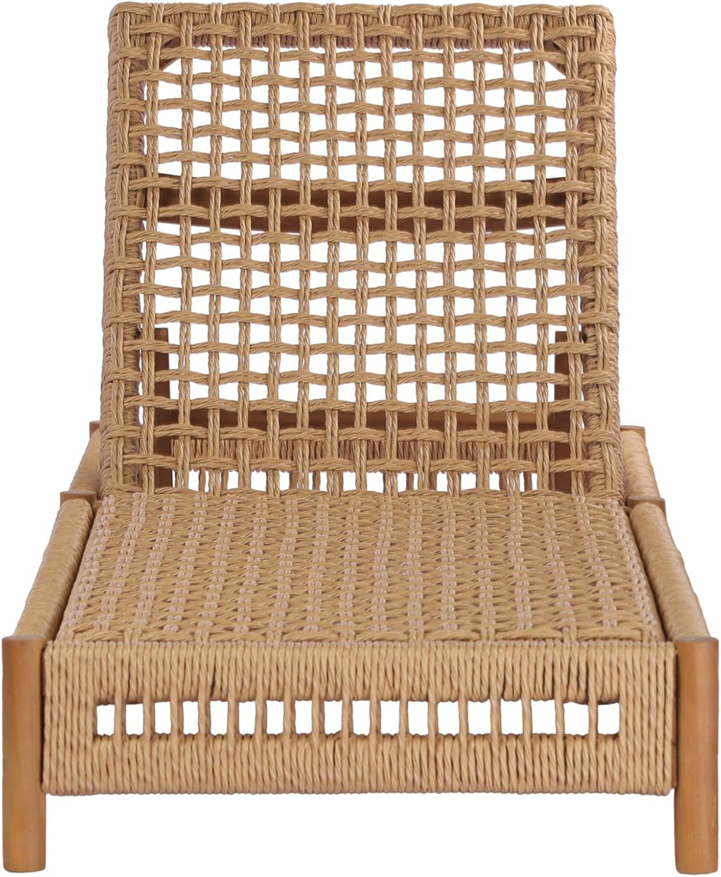 Christopher Knight Home Mercer Acacia Wood Chaise Lounge Chair Outdoor, Poolside Sun Lounger Recliner with Wicker Seat, Patio Outdoor Chaise Lounge, Adjustable Backrest Lounge Sofa, Teak+Light Brown