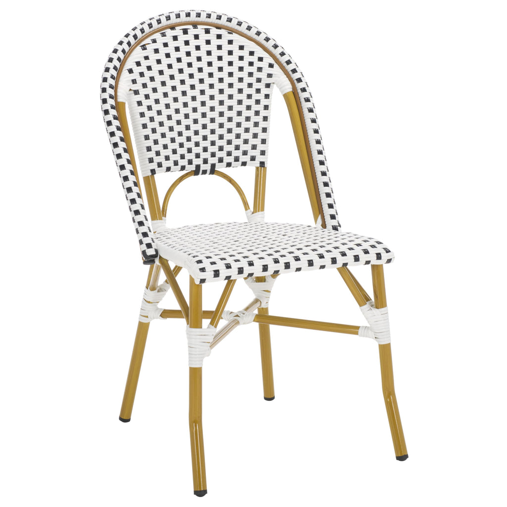 Safavieh Home Collection Hooper Indoor-Outdoor Stacking Side Chairs | Grey & White | Set of 2