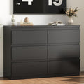 Jocoevol White 6 Drawer Dresser for Bedroom, 15.3" D x 47.2" W x 32.3" H in Simply Modern Chest of Drawers, Wood Storage Double Dresser with Deep Drawers for Living Room, Hallway Entryway, White