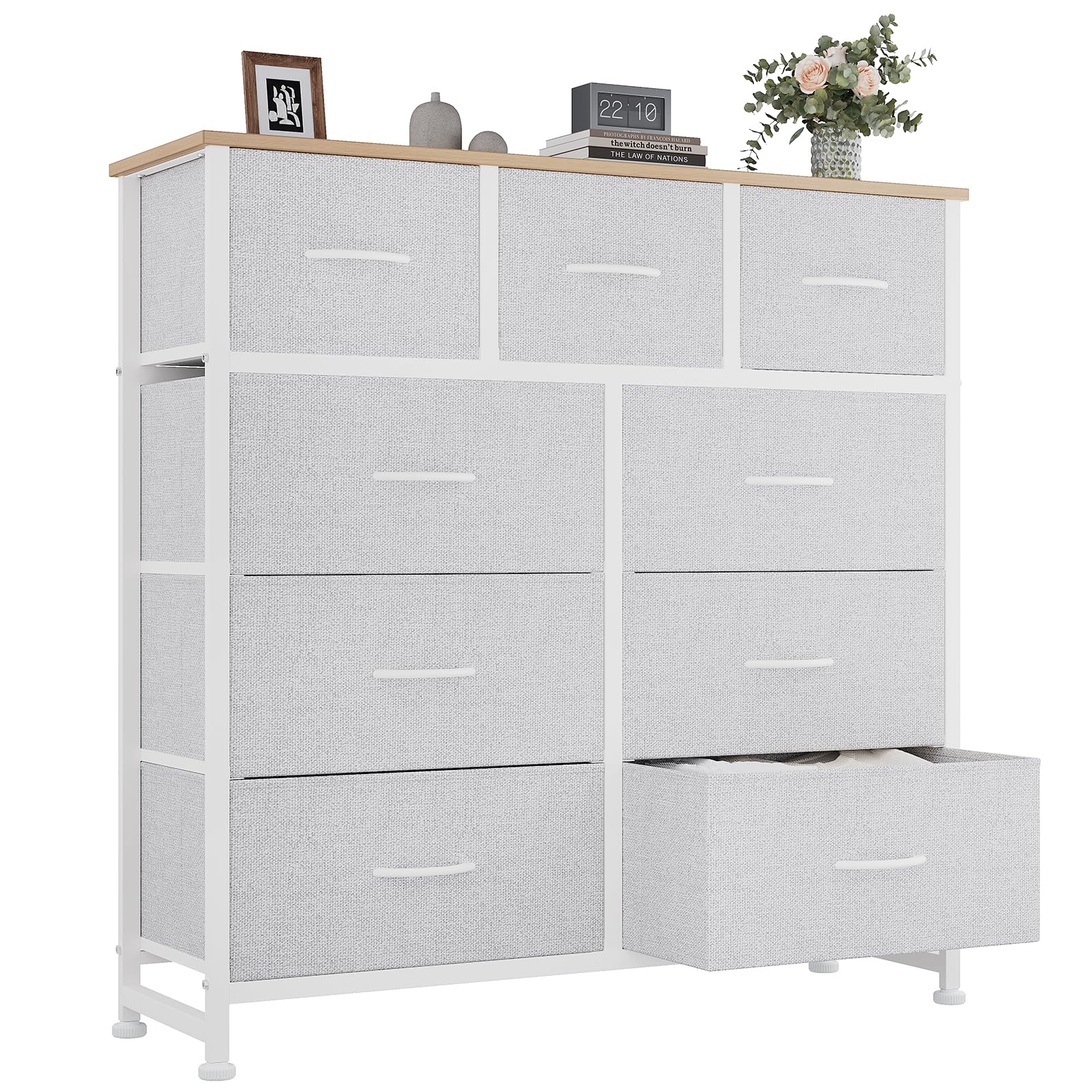 OLIXIS 9 Drawers Storage Organizers Units, Closet Organizers and Storage for Clothes, Fabric Storage Drawer for Living Room, Chest of Dresser in 39.4" D x 11.8" W x 39.9" H, Black