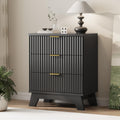 Fluted Dresser for Bedroom with 9 Drawers, 57" Wide Modern Chest of Drawers with Metal Handle, Wooden Dresser TV Stand, Wood Closet Clothes Storage Organizer for Living Room, Hallway, Natural Oak