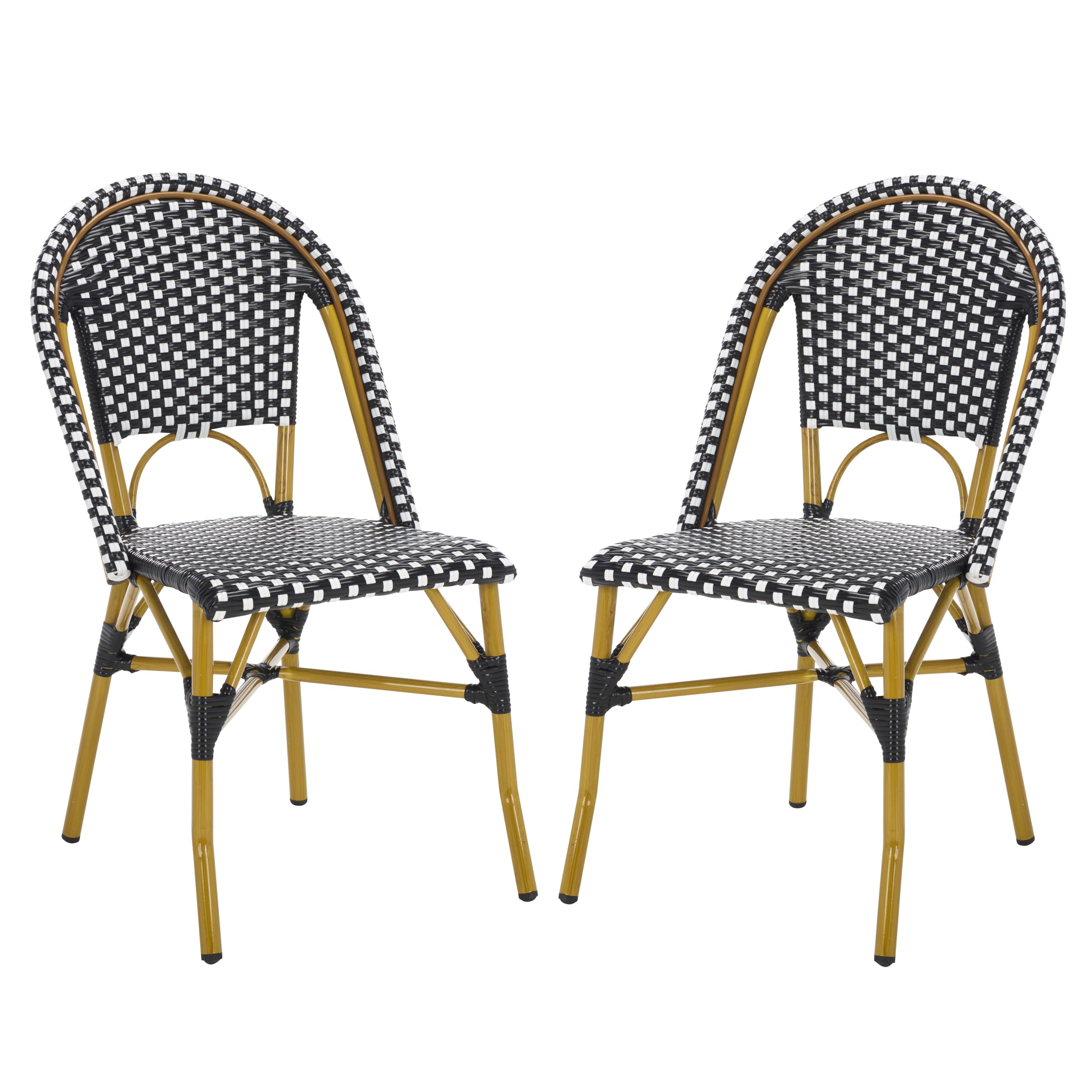 Safavieh Home Collection Hooper Indoor-Outdoor Stacking Side Chairs | Grey & White | Set of 2