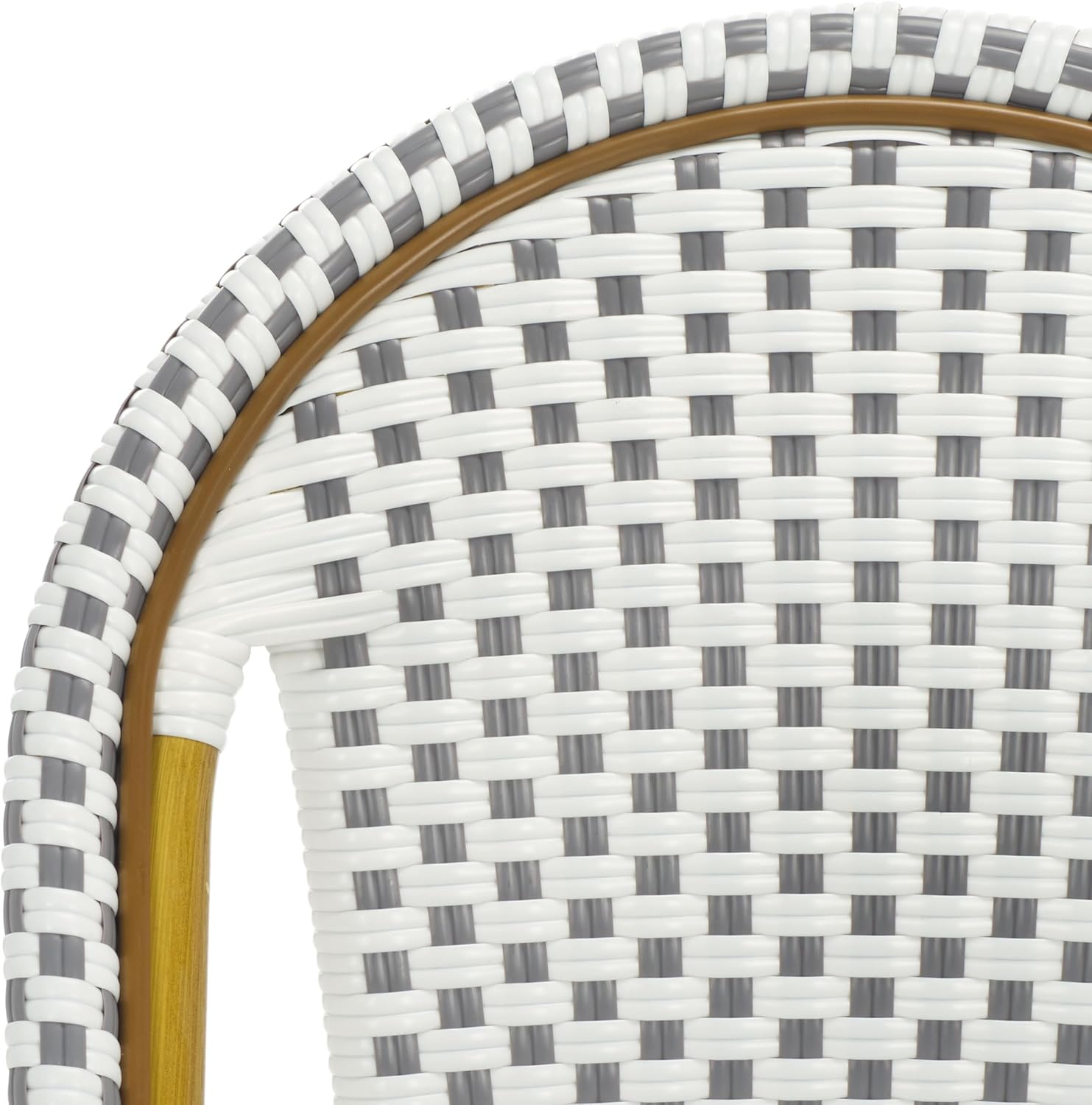 Safavieh Home Collection Hooper Indoor-Outdoor Stacking Side Chairs | Grey & White | Set of 2
