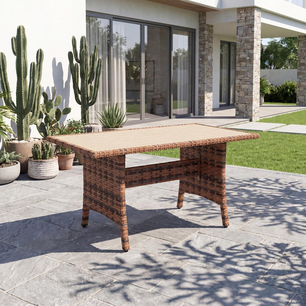 MELLCOM 3 Pieces Patio Bistro Set, Outdoor Wicker Chairs with Side Table, All-Weather Patio Furniture Set with Water-Resistant Cushions and High Back for Garden, Backyard