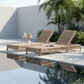Christopher Knight Home Mercer Acacia Wood Chaise Lounge Chair Outdoor, Poolside Sun Lounger Recliner with Wicker Seat, Patio Outdoor Chaise Lounge, Adjustable Backrest Lounge Sofa, Teak+Light Brown